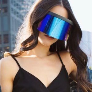 Oversized Vizor Sunglasses -Blue